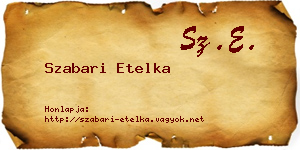 Szabari Etelka névjegykártya